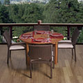 Calabria Round 5-piece Eucalyptus and Wicker Dining Set