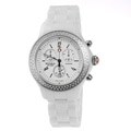 Michele Women's Tahitian White Ceramic Diamond Accent Chronograph Watch