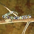 Sterling Silver 'Rainbow Quadrants' Multi-gemstone Bracelet (India)