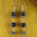 Sterling Silver 'Blue Serenity' Lapis Lazuli Earrings (India)