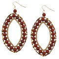 Helene Goldplated Simulated Jasper Beaded Marquise Earrings
