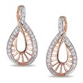 10k Pink Gold 1/6ct TDW Diamond Earrings (G-H, I2-I3)