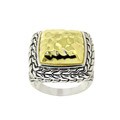 Two-tone Sterling Silver Square Ring