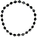 Sterling Silver Black Acrylic 'Evil Eye' Stretch Bracelet