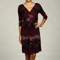 Tahari ASL Women's Black/ Plum Abstract Dress
