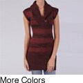 Ci Sono by Adi Junior's Striped Shawl Collar Cable Sweater Tunic