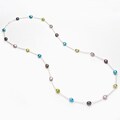 O Jewelry Silver Multi-colored FW Baroque Pearl Necklace (9-10 mm)