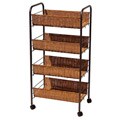 Wicker 4-tier Storage Cart