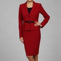 Calvin Klein Women's Red Two-piece Skirt Suit