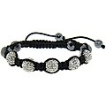 Eternally Haute Hematite and White Crystal Macrame Bracelet