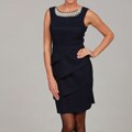 Connected Apparel Women's Navy Pearl Dress