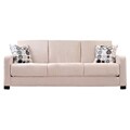 Trace Convert-a-Couch Khaki Beige Microfiber Futon Sofa Sleeper