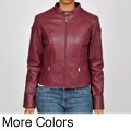 Knoles & Carter Women's Plus Size Leather Glove-fit Jacket