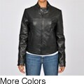 Knoles & Carter Women's Plus Size Minimalistic Leather Jacket