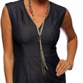 Silverplated Black Crystal Bead Necklace