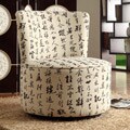 Moda Round Linen Swivel Chair