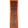 Hand-knotted Persian Sarouk Blue/Red Wool Rug (3'4' x 16'4')