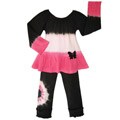 AnnLoren Girl's Tie-dye 2-piece Tunic and Pant Set