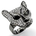 Lillith Star Black Ruthenium Crystal Panther Ring