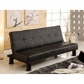 Pierce Black Leatherette Convertible Sofa