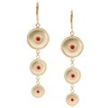 Rivka Friedman 18k Gold Overlay Cascading Red Quartzite Earrings