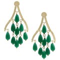 Rivka Friedman 18k Gold Overlay Green Quartzite Chandelier Earrings