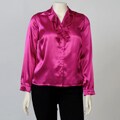 Onyx Nites Women's Plus Size Charmeuse Blouse