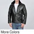 Knoles & Carter Men's Big and Tall Faux Fur Zip-out Leather Jacket