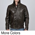 Knoles & Carter Men's Faux Fur-lined Leather Bomber Jacket