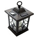 Brown Hanging Solar Candle Lantern Post Lights (Pack of 2)