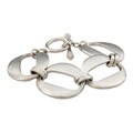 Rivka Friedman Silvertone Satin Link Bracelet