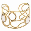 Rivka Friedman Gold Overlay Clear Crystal Open Swirl Cuff Bracelet