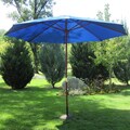 Pacific Blue Wood 13-ft Patio Outdoor Umbrella