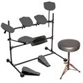 PylePro Professional Electric Drum Kit - Double Braced Folding Padded Drum Throne/Keyboard Bench/Guitar Stool.