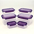 Lock & Lock Rectangular Food Container 12-pc Set with Violet Lids