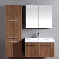 Modern Wall Mount Single Sink Bathroom Vanity Set
