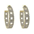 Fusion Gold Overlay Diamond Accent Hoop Earrings (I-J, I2-I3)