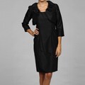 Ellen Tracy Women's Black Ruffle 2-piece Dress