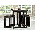 Leeds Brown Wood Collapsible Pub Table Set