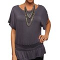 Morgan Ashleigh Gunmetal and Silvertone Glass Bead Bib Necklace