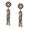 Morgan Ashleigh Goldplated Clear Glass Tassel Earrings