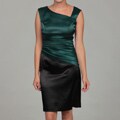 Ellen Tracy Women's Green/ Black Pleated Dress