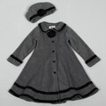 Good Lad Girl's Grey Fleece Ribbon Detail Coat FINAL SALE