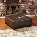 Darlington Chocolate Brown Leather Ottoman