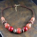 Peyote Bird Designs Howlite Bead Cord Necklace (China)