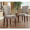 Andorra Latin Script Linen Side Chairs (Set of 2)