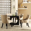 Westmont 5-piece Beige Linen 54-inch Round Dining Set