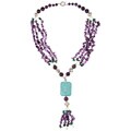 Pearlz Ocean Amethyst, Howlite and Freshwater Pearl Necklace