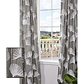 Ginko Leaf Slate Crewel Embroidered Faux Linen Curtain Panel 96-inch