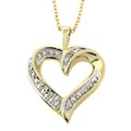 Fusion 14k Gold Overlay Diamond Accent Heart Necklace